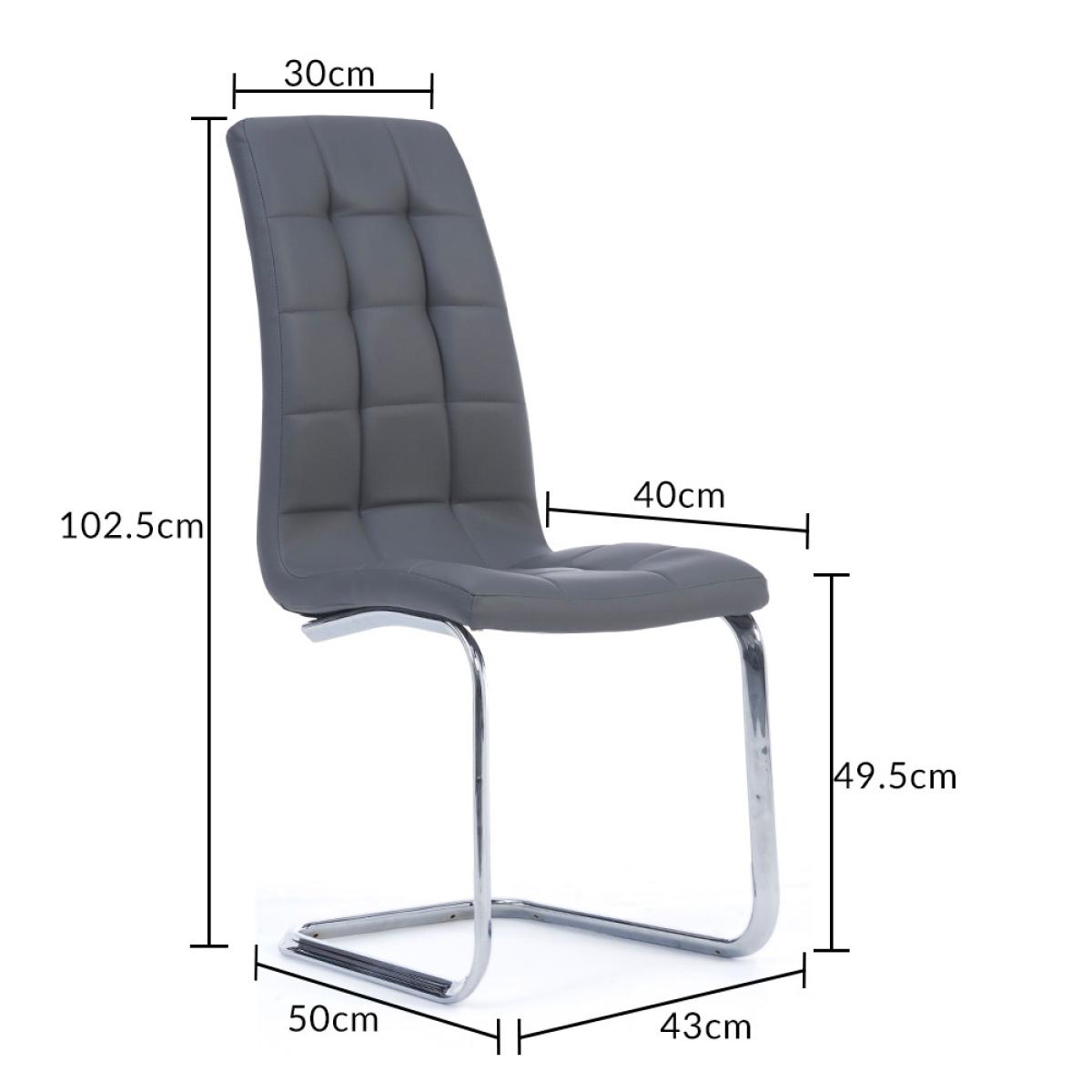 Denver 110cm Glass Dining Table with 4 Grey Vigo Chairs – image 22