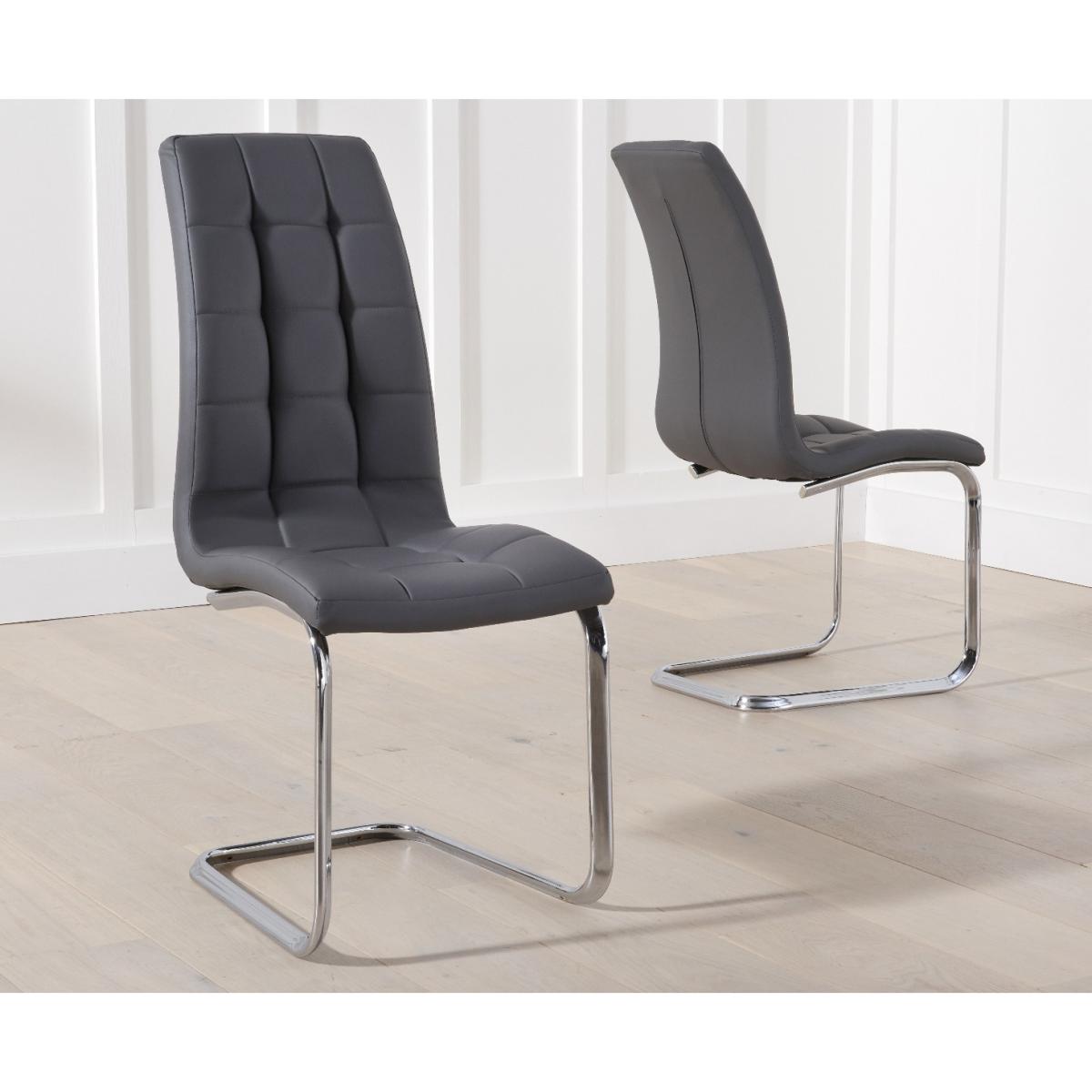 Denver 110cm Glass Dining Table with 4 Grey Vigo Chairs – image 6