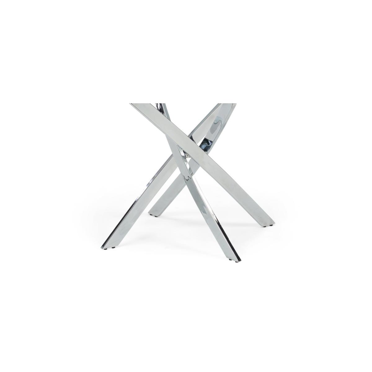 Denver 110cm Glass Dining Table with 4 Grey Vigo Chairs – image 9