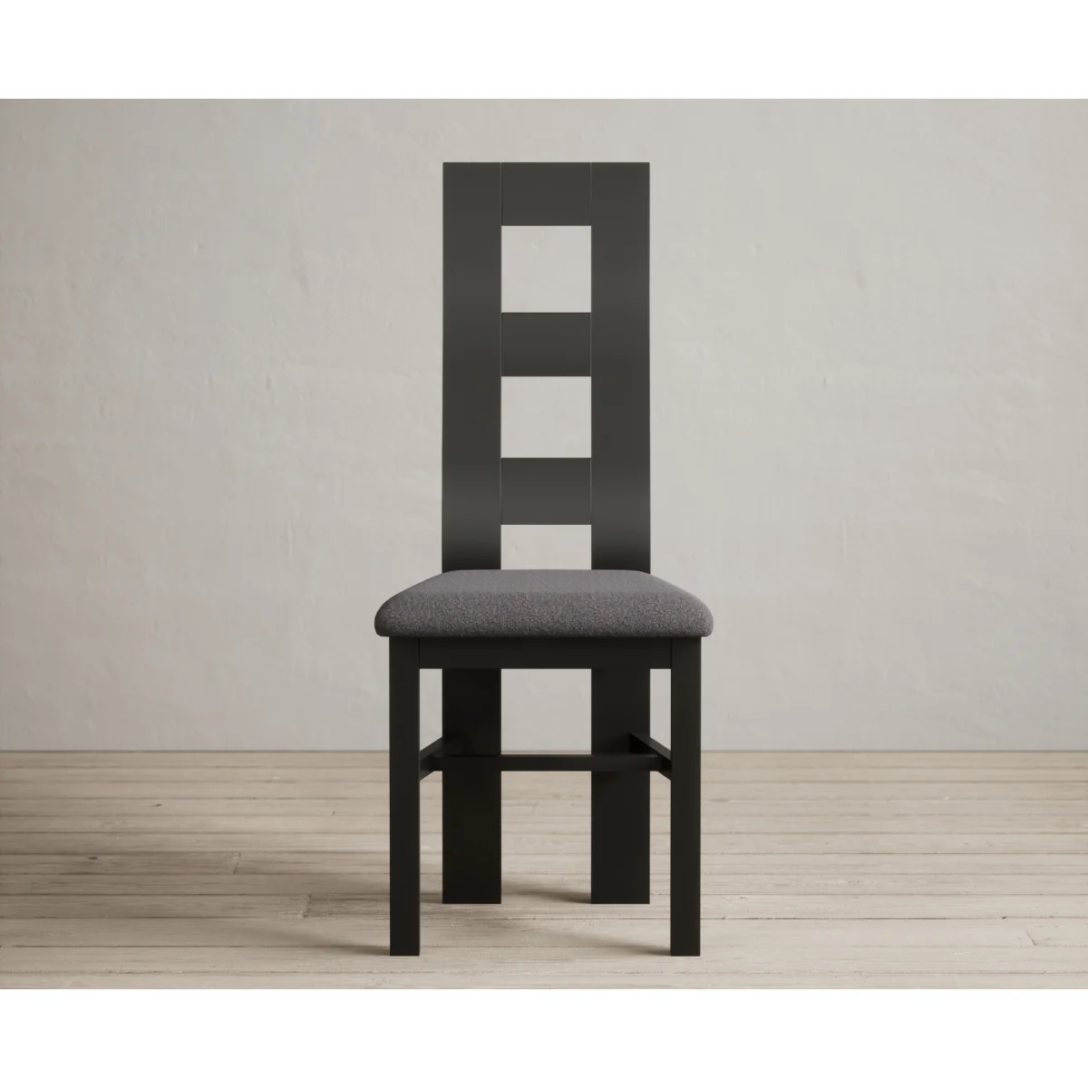 Extending Buxton 140cm Oak and Black Painted Dining Table with 8 Charcoal Grey Painted Chairs – image 8