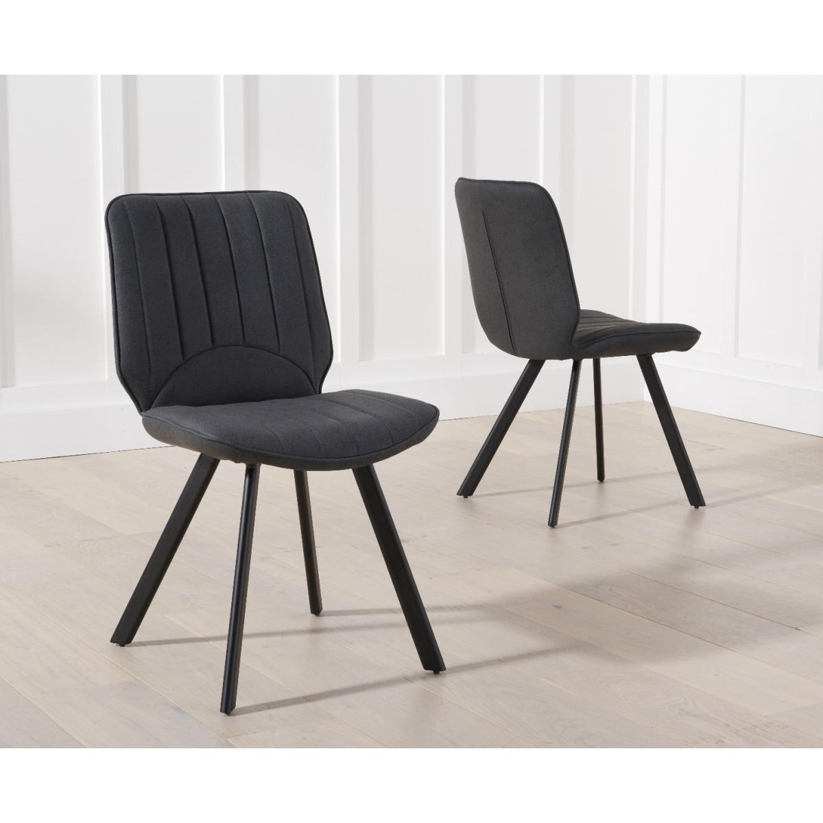 Chateau 180cm Black Leg Industrial Dining Table with Dexter Faux Leather Dining Chairs - Brown, 6 Chairs – image 7