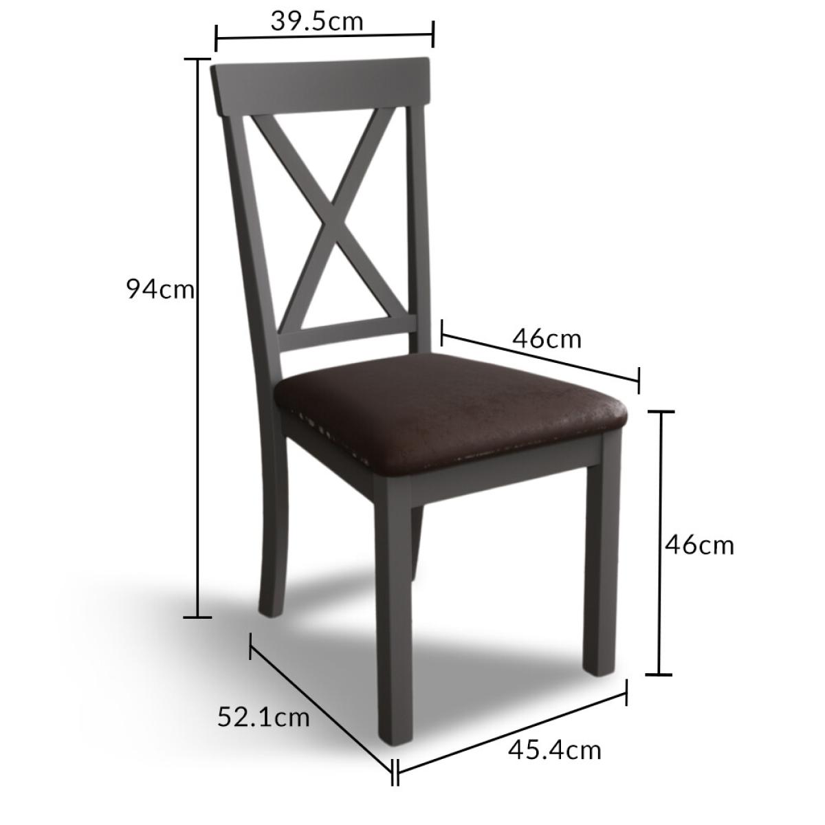 Hertford 120cm Oak and Mid Grey Painted Round Pedestal Table with 4 Brown Hertford Chairs – image 16