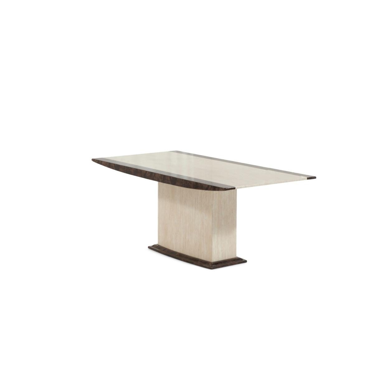 Assisi 180cm Cream Pedestal Marble Dining Table With 4 Brown Novara Chairs – image 16