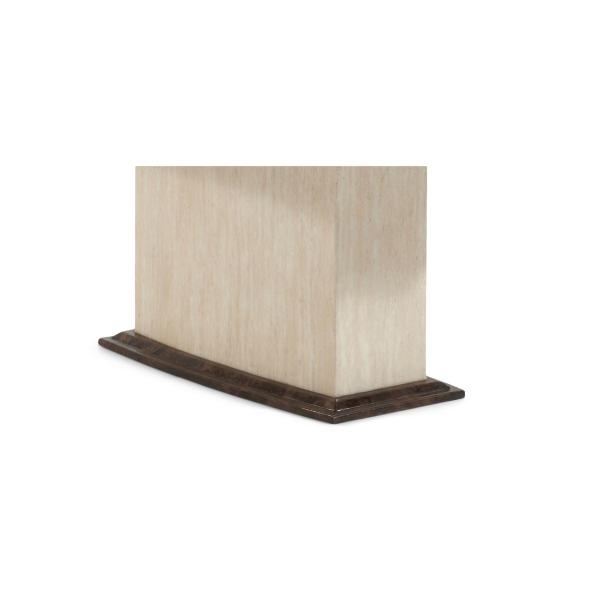 Assisi 180cm Cream Pedestal Marble Dining Table With 4 Brown Novara Chairs – image 18