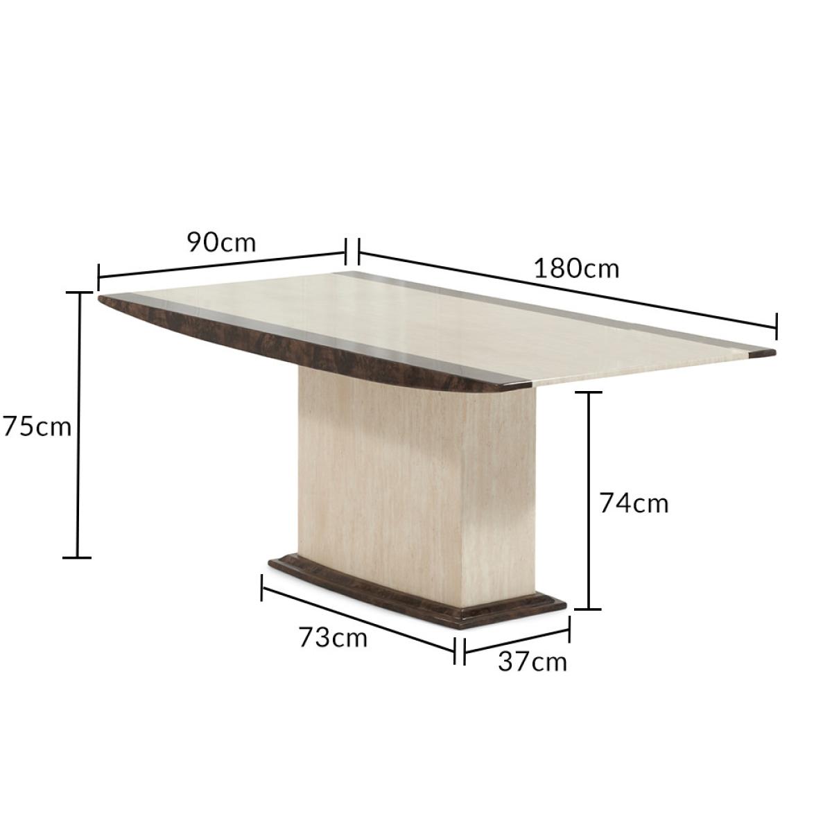 Assisi 180cm Cream Pedestal Marble Dining Table With 4 Brown Novara Chairs – image 19