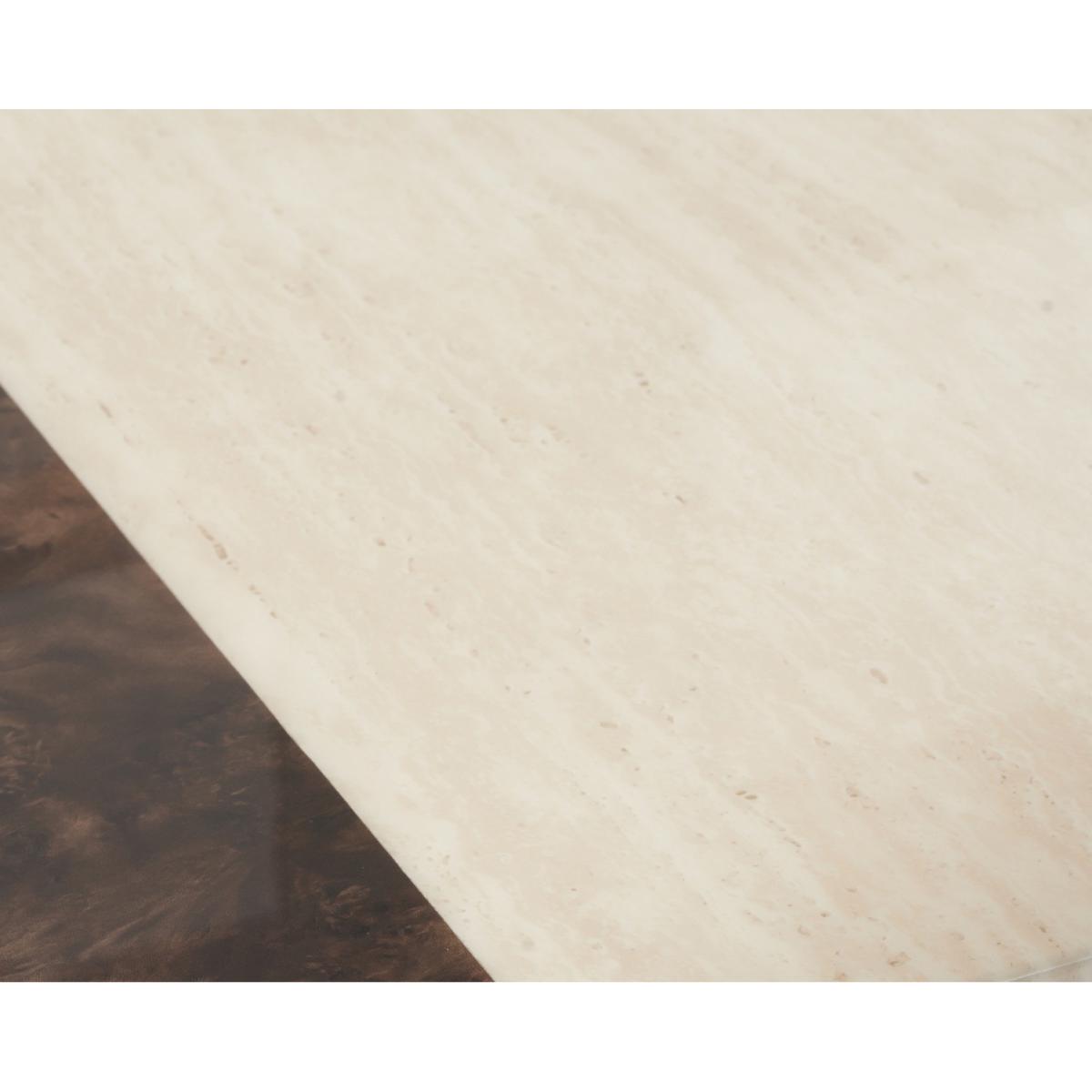 Assisi 180cm Cream Pedestal Marble Dining Table With 4 Brown Novara Chairs – image 7
