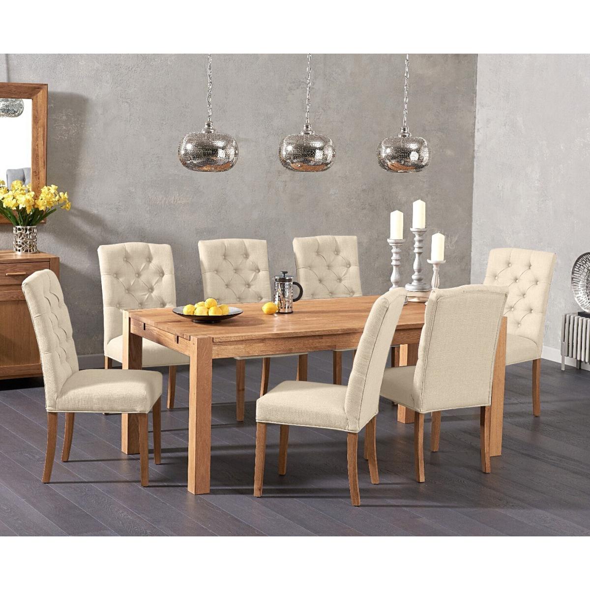 Verona 150cm Oak Dining Table with 6 Natural Isabella Chairs – image 3