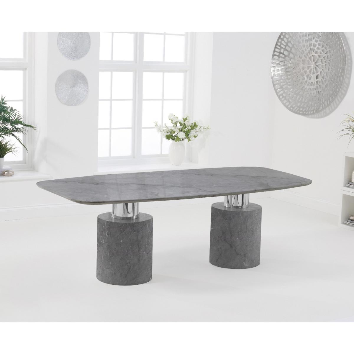 Antonio 220cm Grey Marble Table With 8 Grey Sienna Velvet Chairs – image 3