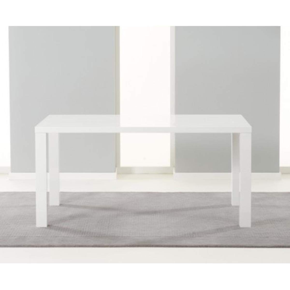 Atlanta 160cm White High Gloss Dining Table With 4 Ivory White Cavello Chairs – image 12