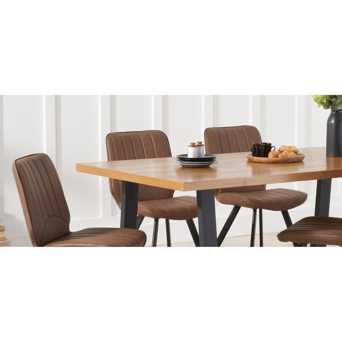 Urban 180cm Ash and Veneer Industrial Dining Table with 8 Grey Hendrick Chairs – image 14