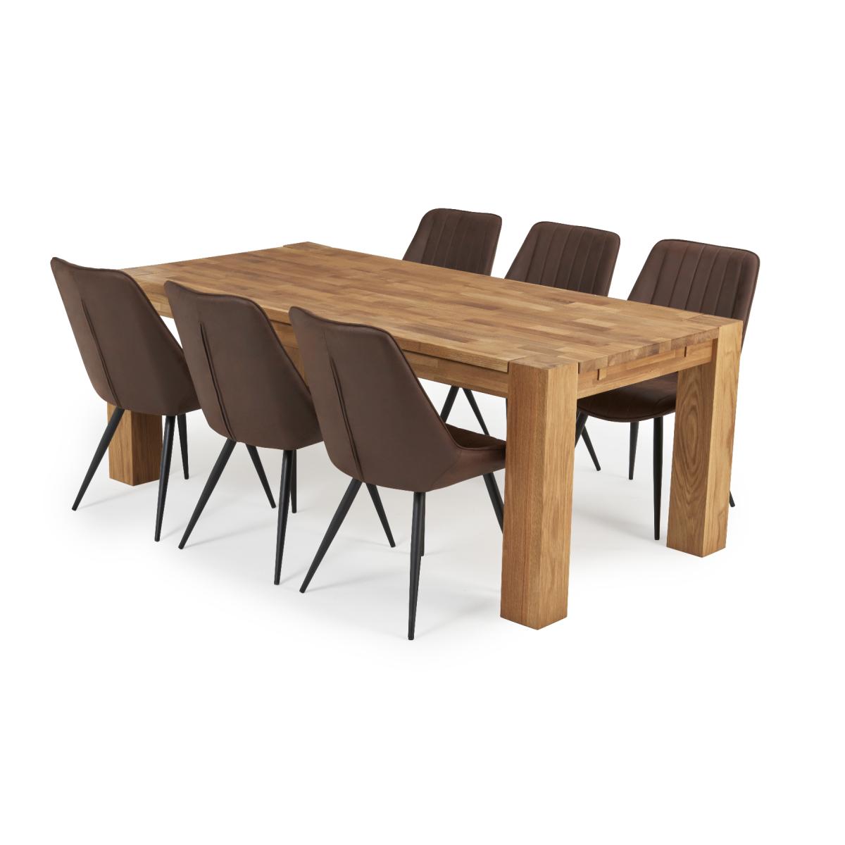 Sheringham 200cm Solid Oak Dining Table with 10 Mink Brody Chairs with Sheringham Oak Extensions – image 13
