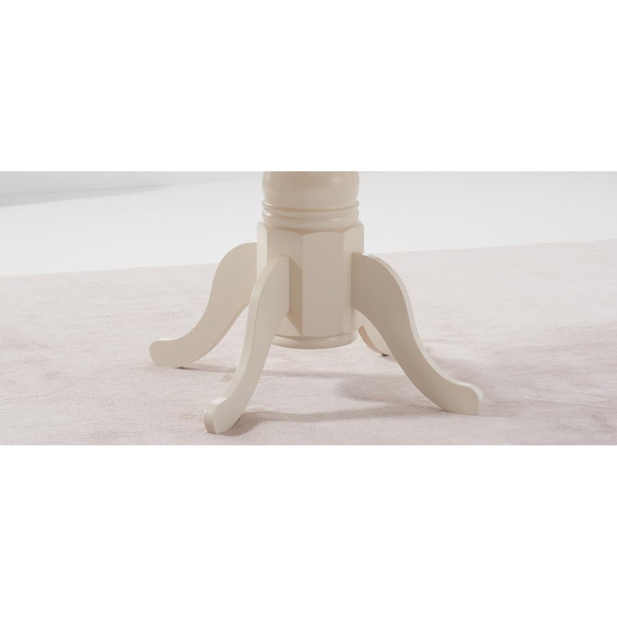 Epsom 120cm Cream Painted Round Pedestal Table With 6 Cream Clara Fabric Chairs – image 11