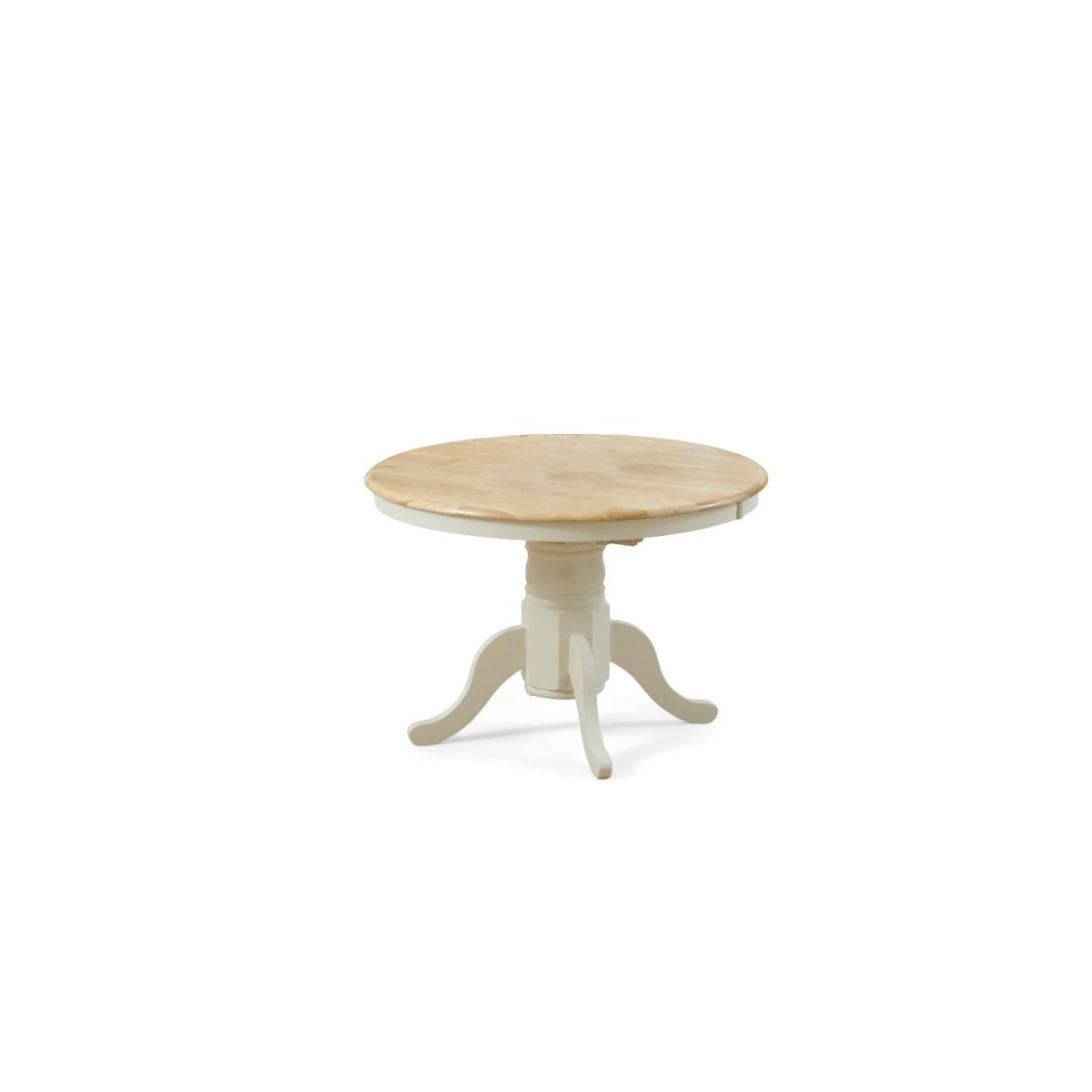 Epsom 120cm Cream Painted Round Pedestal Table With 6 Cream Clara Fabric Chairs – image 8
