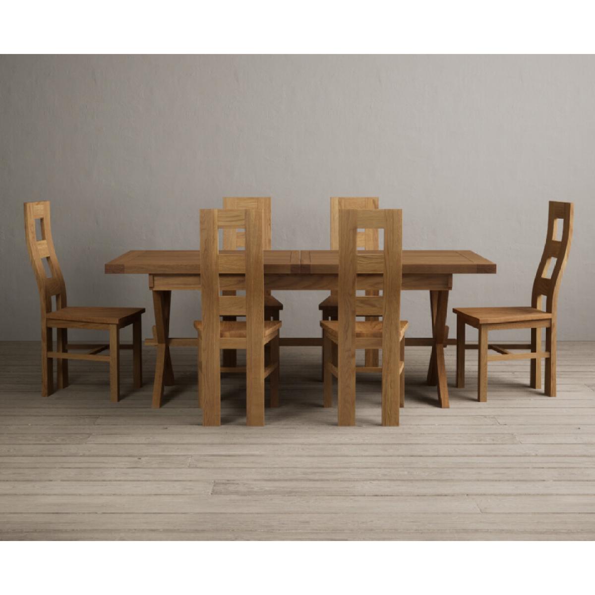 Extending Buckley 200cm Solid Oak Dining Table with 10 Linen Natural Chairs – image 46