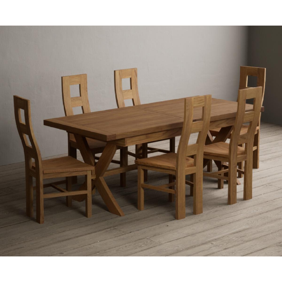 Extending Buckley 200cm Solid Oak Dining Table with 10 Linen Natural Chairs – image 47