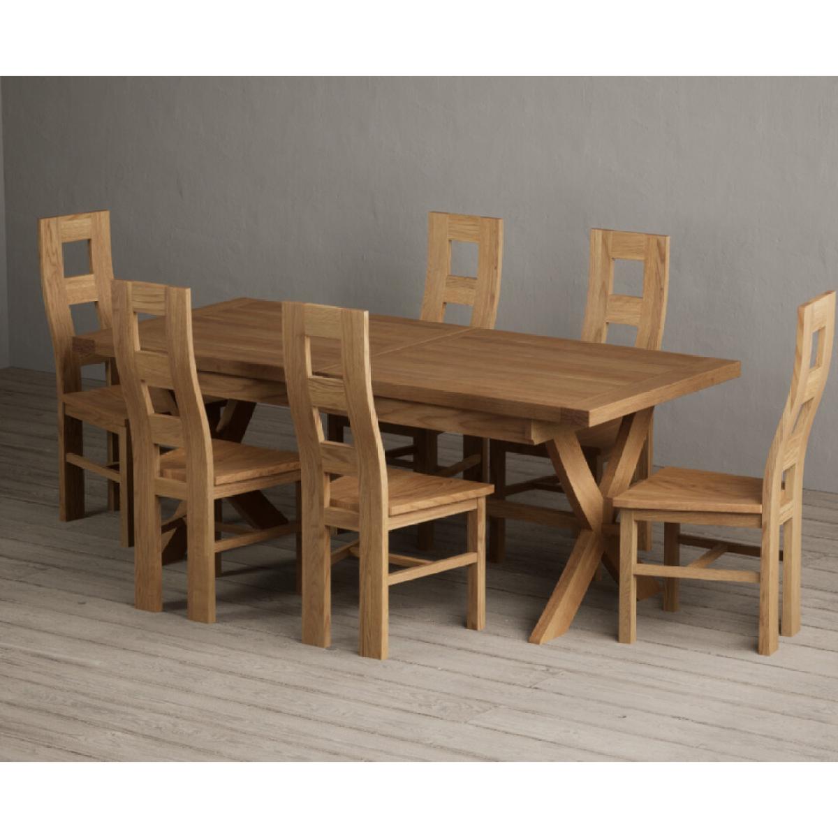 Extending Buckley 200cm Solid Oak Dining Table with 10 Linen Natural Chairs – image 57