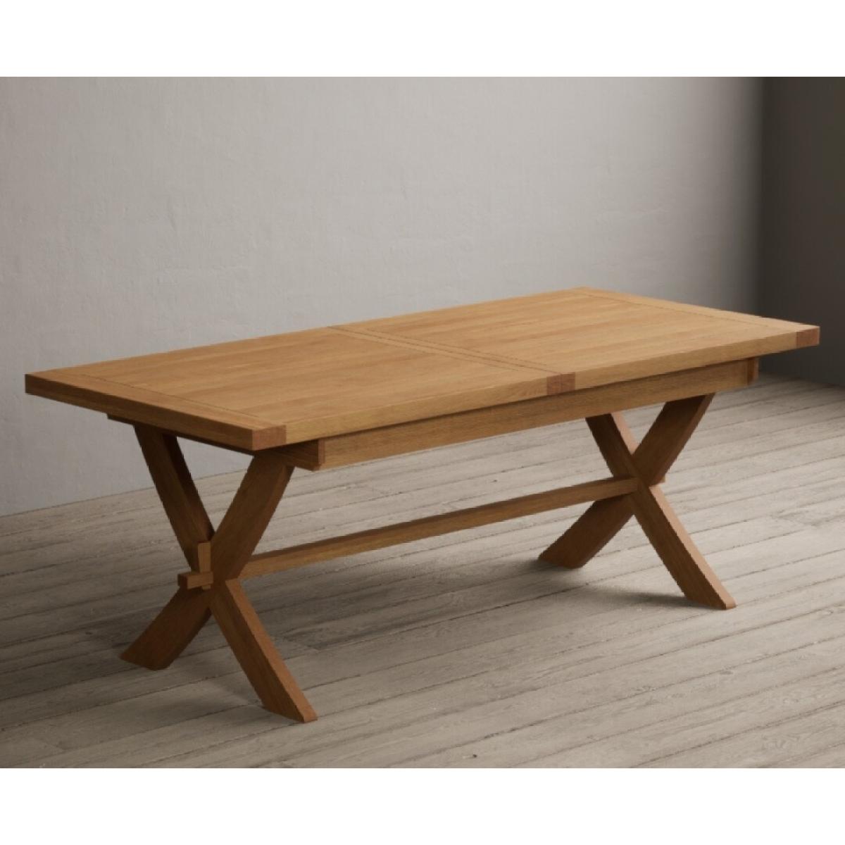 Extending Buckley 200cm Solid Oak Dining Table with 10 Linen Natural Chairs – image 61