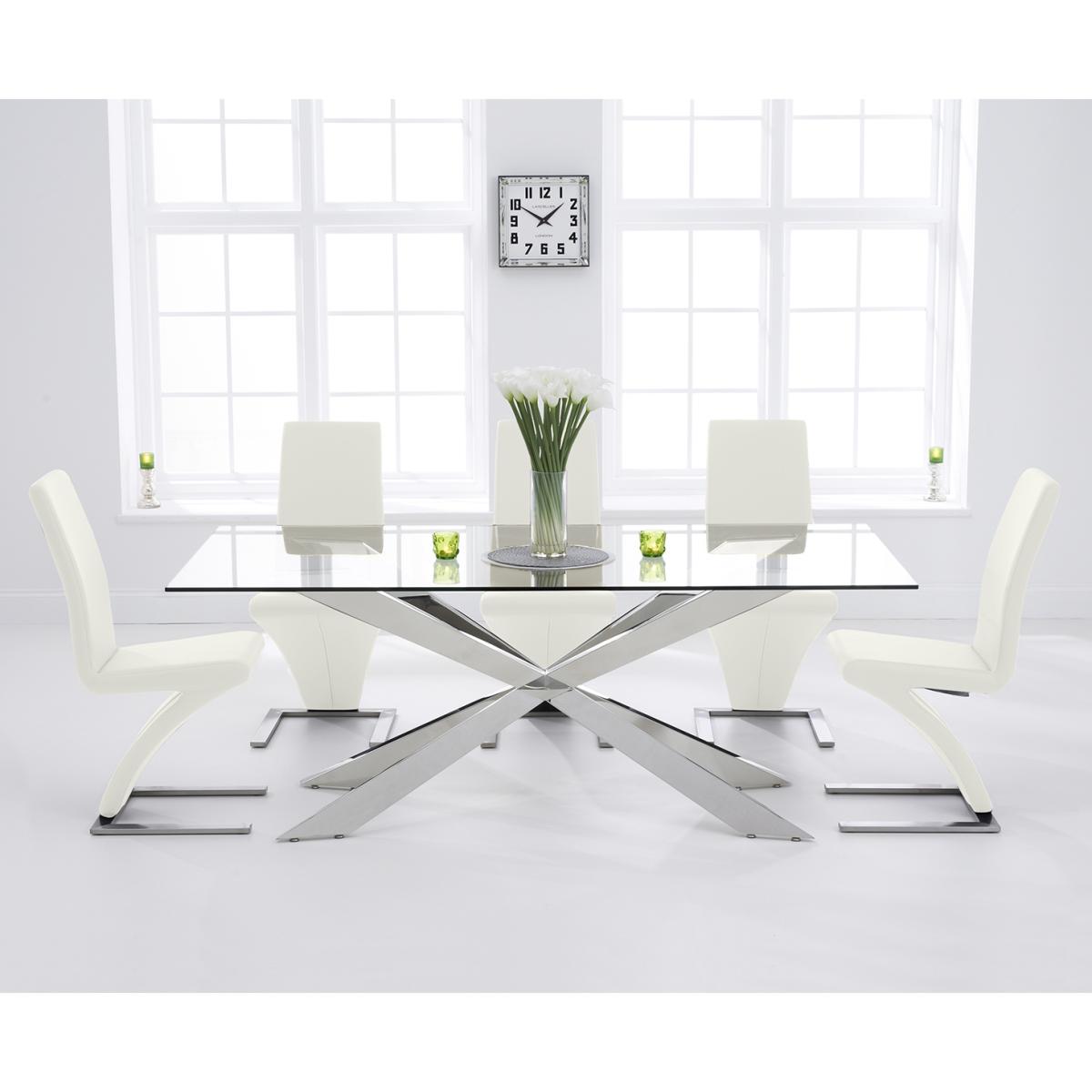 Juniper 200cm Glass Dining Table With 6 Grey Hampstead Z Chairs – image 2