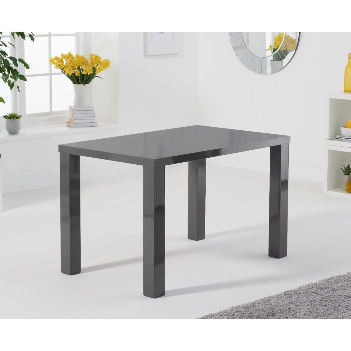 Atlanta 120cm Dark Grey High Gloss Table With 6 Grey Catalina Chairs – image 5