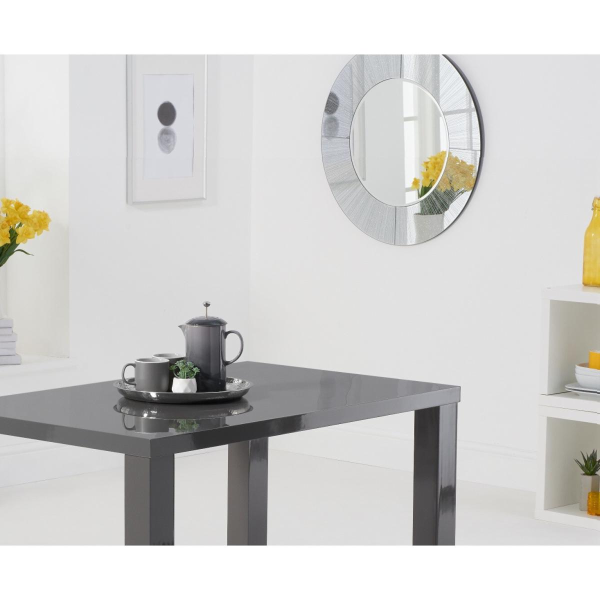 Atlanta 120cm Dark Grey High Gloss Table With 6 Grey Catalina Chairs – image 6