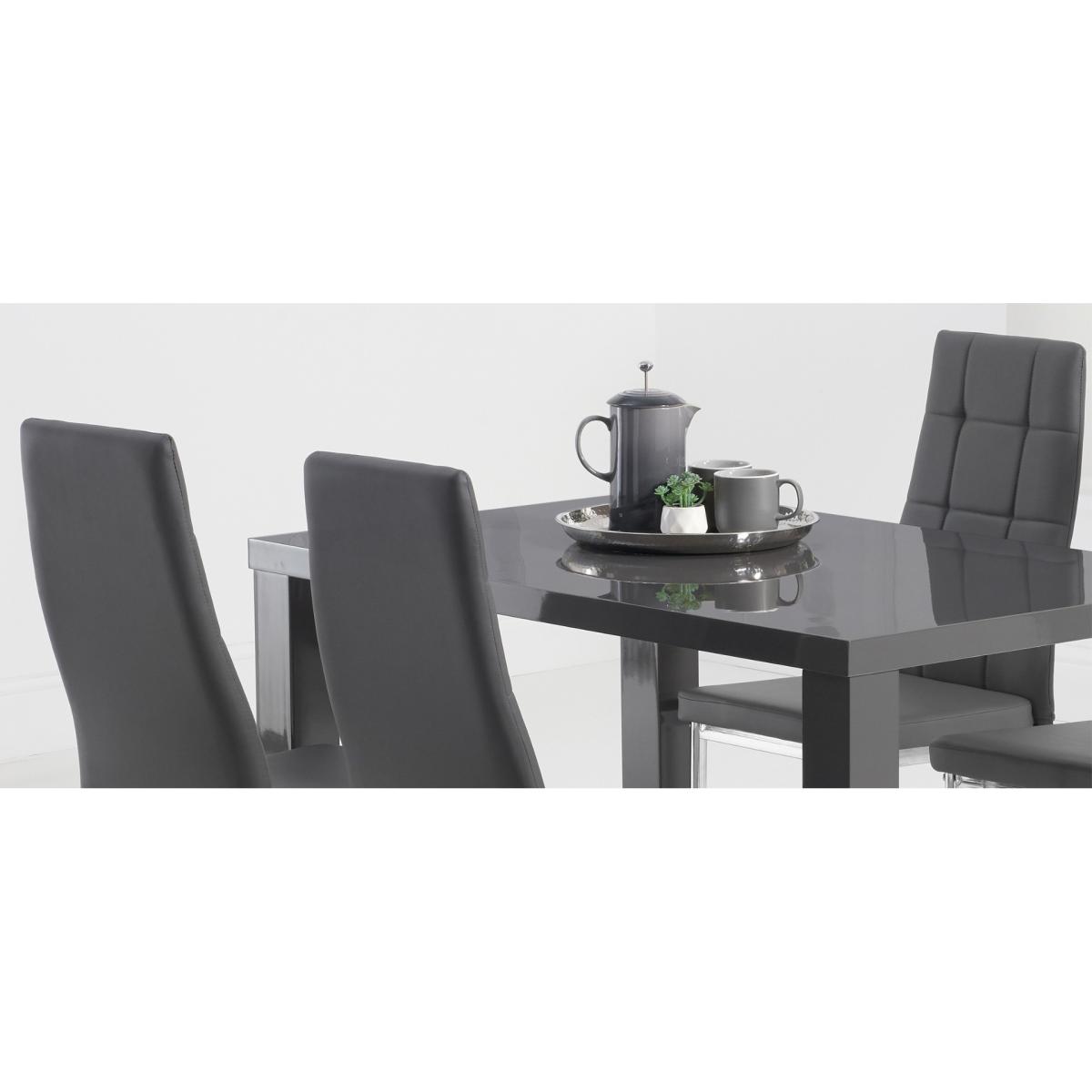 Atlanta 120cm Dark Grey High Gloss Table With 6 Grey Catalina Chairs – image 8