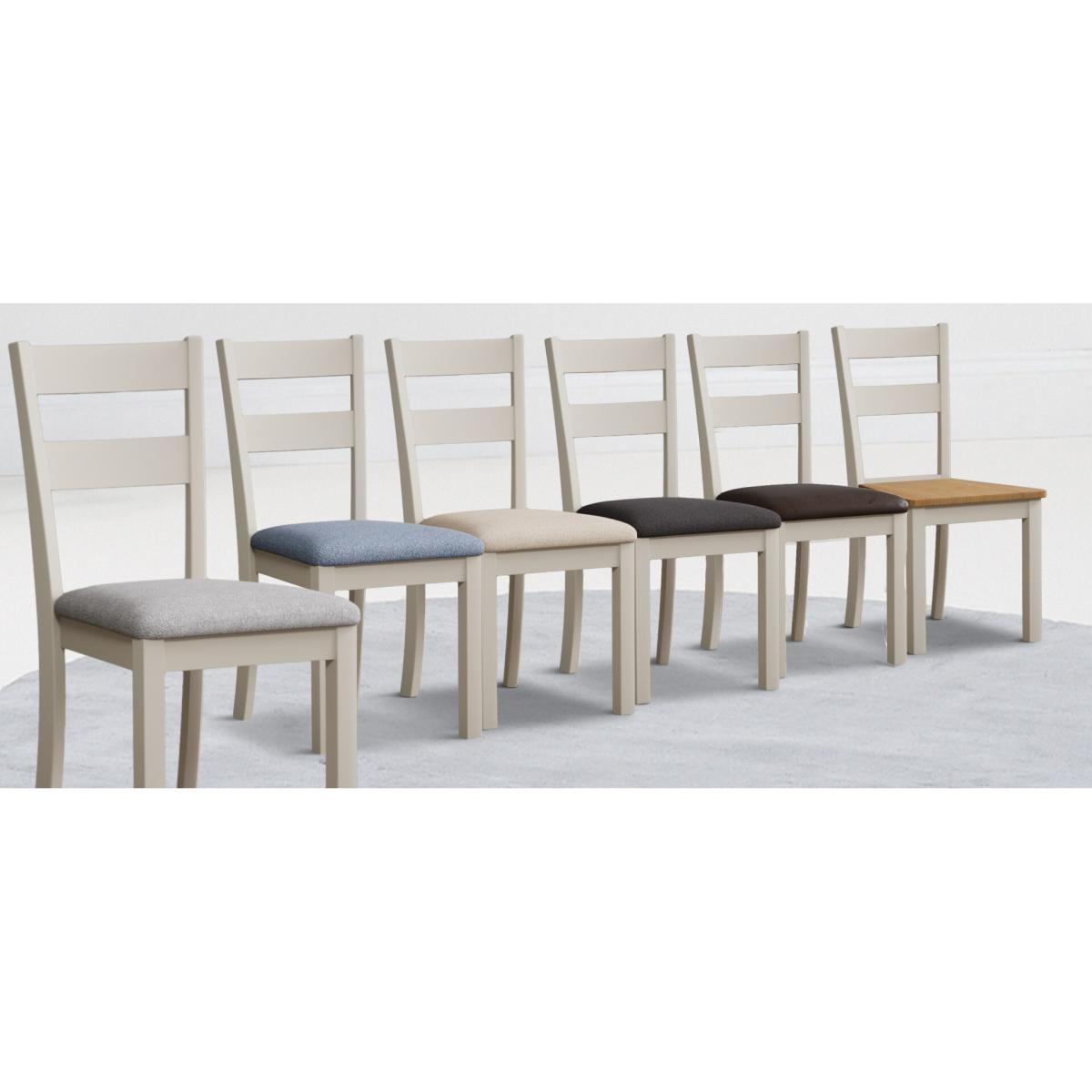 Kendal 150cm Solid Oak and Cream Painted Dining Table with 4 Blue Kendal Chairs with 2 Oak and Cream Benches – image 11