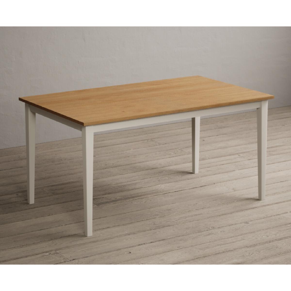 Kendal 150cm Solid Oak and Cream Painted Dining Table with 4 Blue Kendal Chairs with 2 Oak and Cream Benches – image 18
