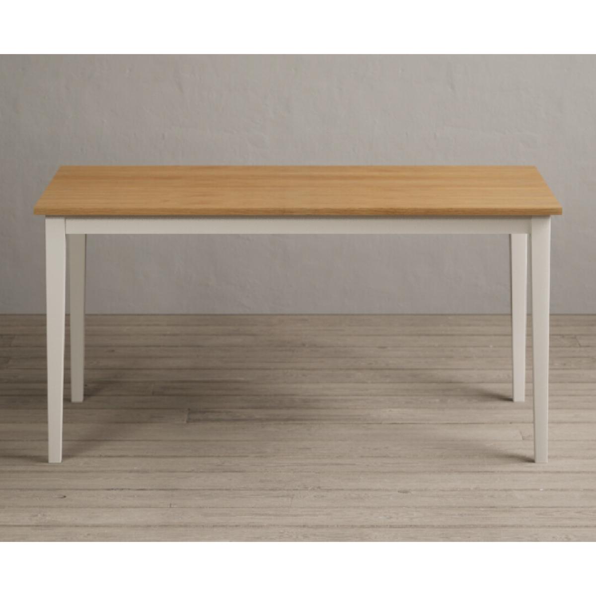 Kendal 150cm Solid Oak and Cream Painted Dining Table with 4 Blue Kendal Chairs with 2 Oak and Cream Benches – image 20