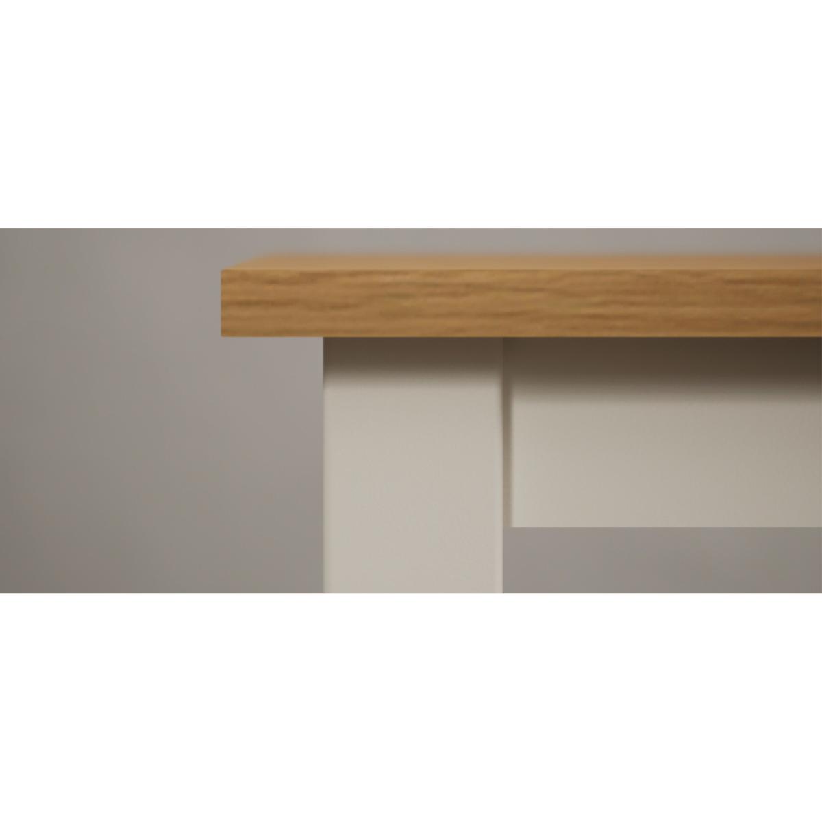 Kendal 150cm Solid Oak and Cream Painted Dining Table with 4 Blue Kendal Chairs with 2 Oak and Cream Benches – image 22