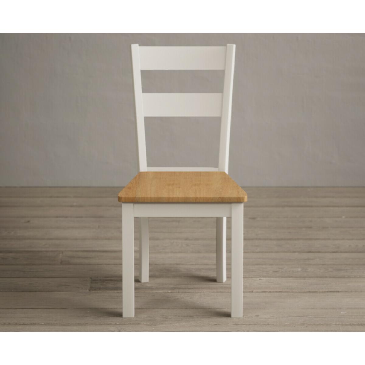 Kendal 150cm Solid Oak and Cream Painted Dining Table with 4 Blue Kendal Chairs with 2 Oak and Cream Benches – image 24