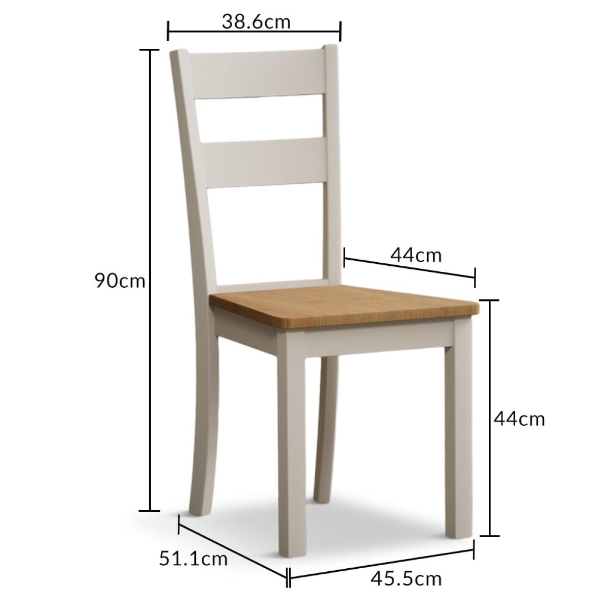 Kendal 150cm Solid Oak and Cream Painted Dining Table with 4 Blue Kendal Chairs with 2 Oak and Cream Benches – image 25