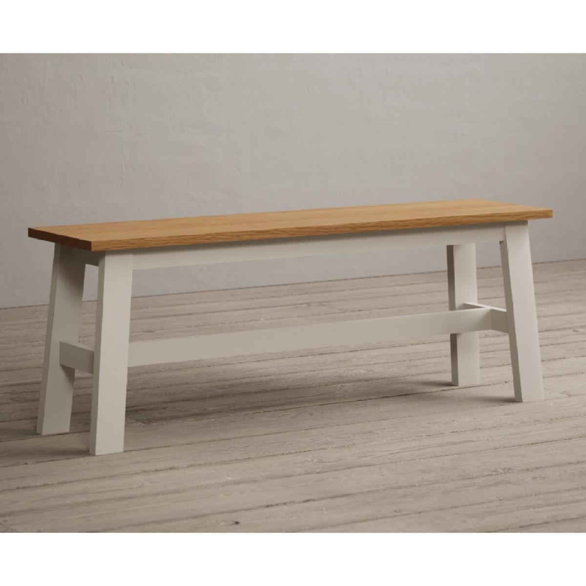 Kendal 150cm Solid Oak and Cream Painted Dining Table with 4 Blue Kendal Chairs with 2 Oak and Cream Benches – image 27