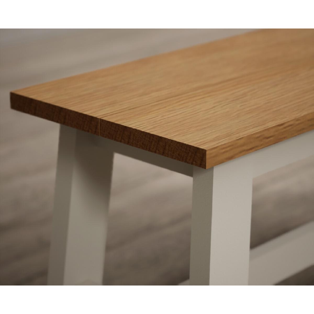 Kendal 150cm Solid Oak and Cream Painted Dining Table with 4 Blue Kendal Chairs with 2 Oak and Cream Benches – image 29