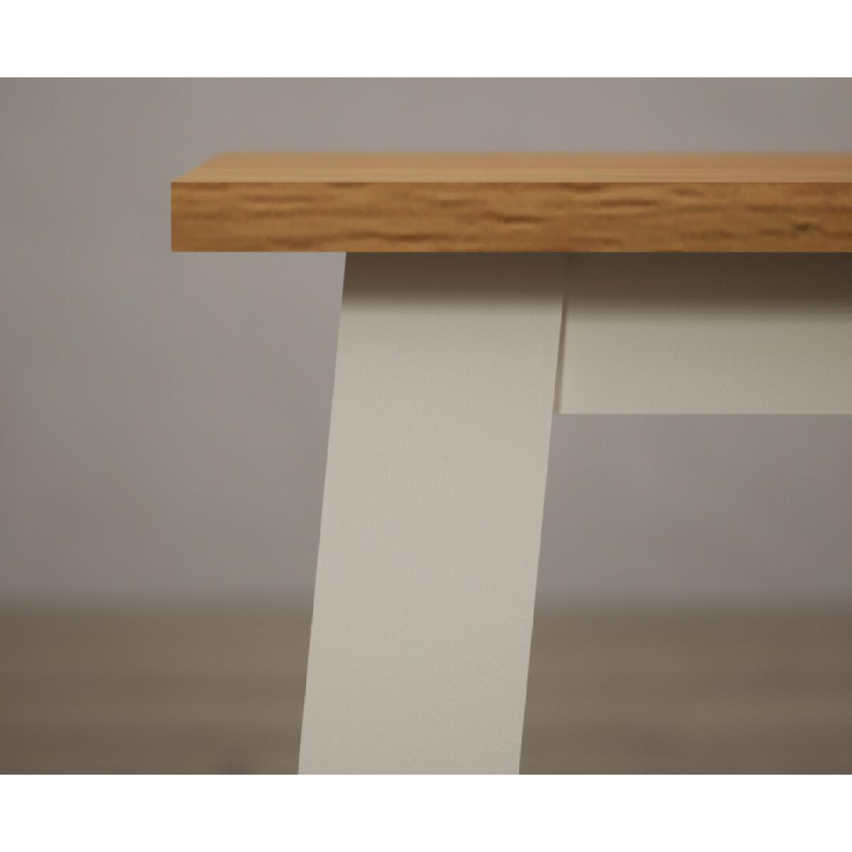 Kendal 150cm Solid Oak and Cream Painted Dining Table with 4 Blue Kendal Chairs with 2 Oak and Cream Benches – image 30