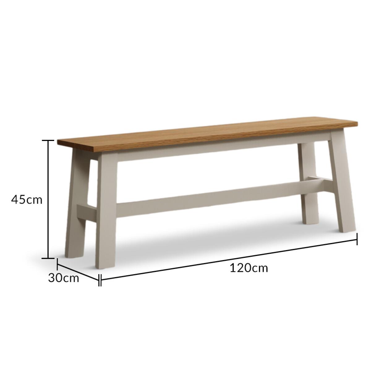 Kendal 150cm Solid Oak and Cream Painted Dining Table with 4 Blue Kendal Chairs with 2 Oak and Cream Benches – image 31