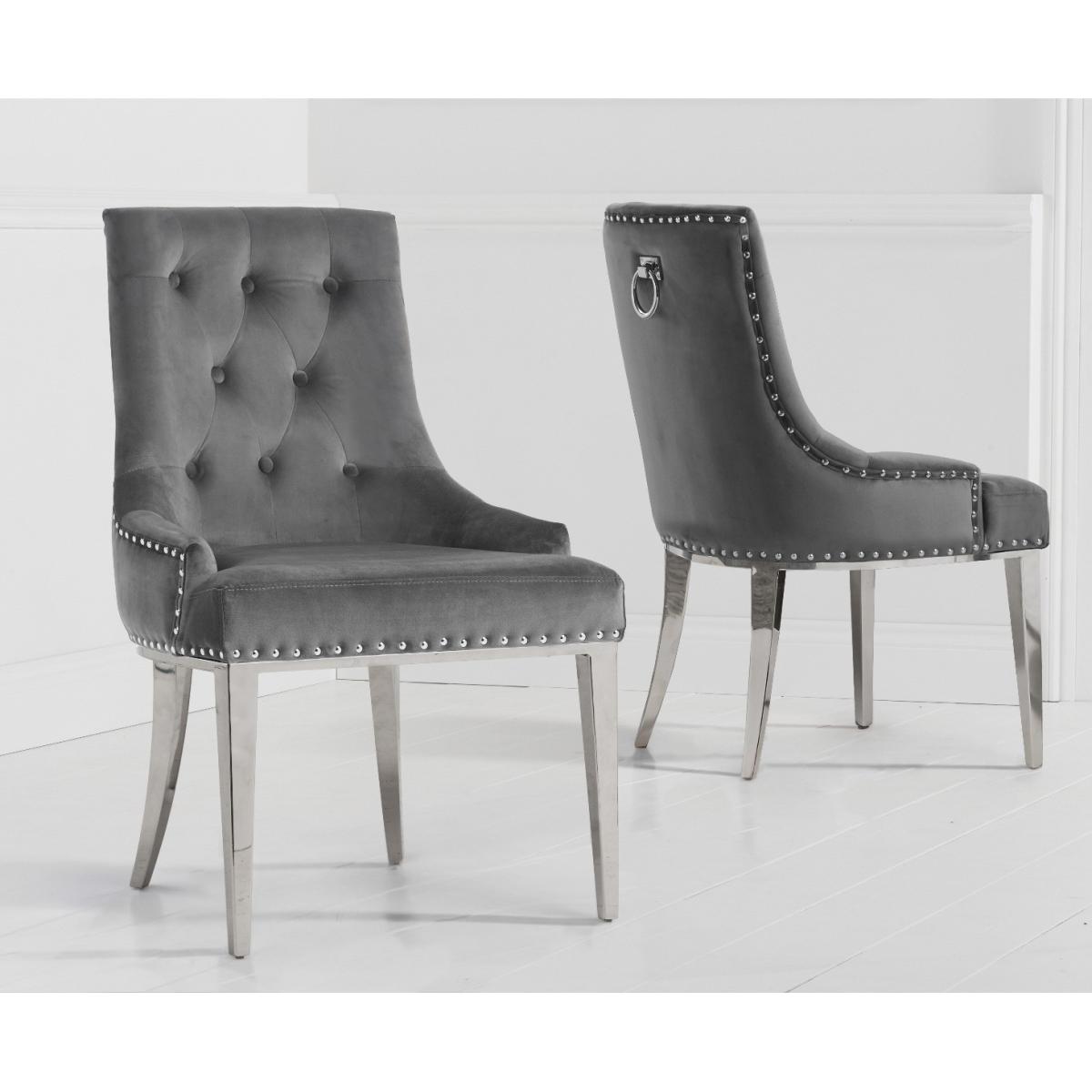 Antonio 220cm Grey Marble Table With 10 Grey Sienna Velvet Chairs – image 4