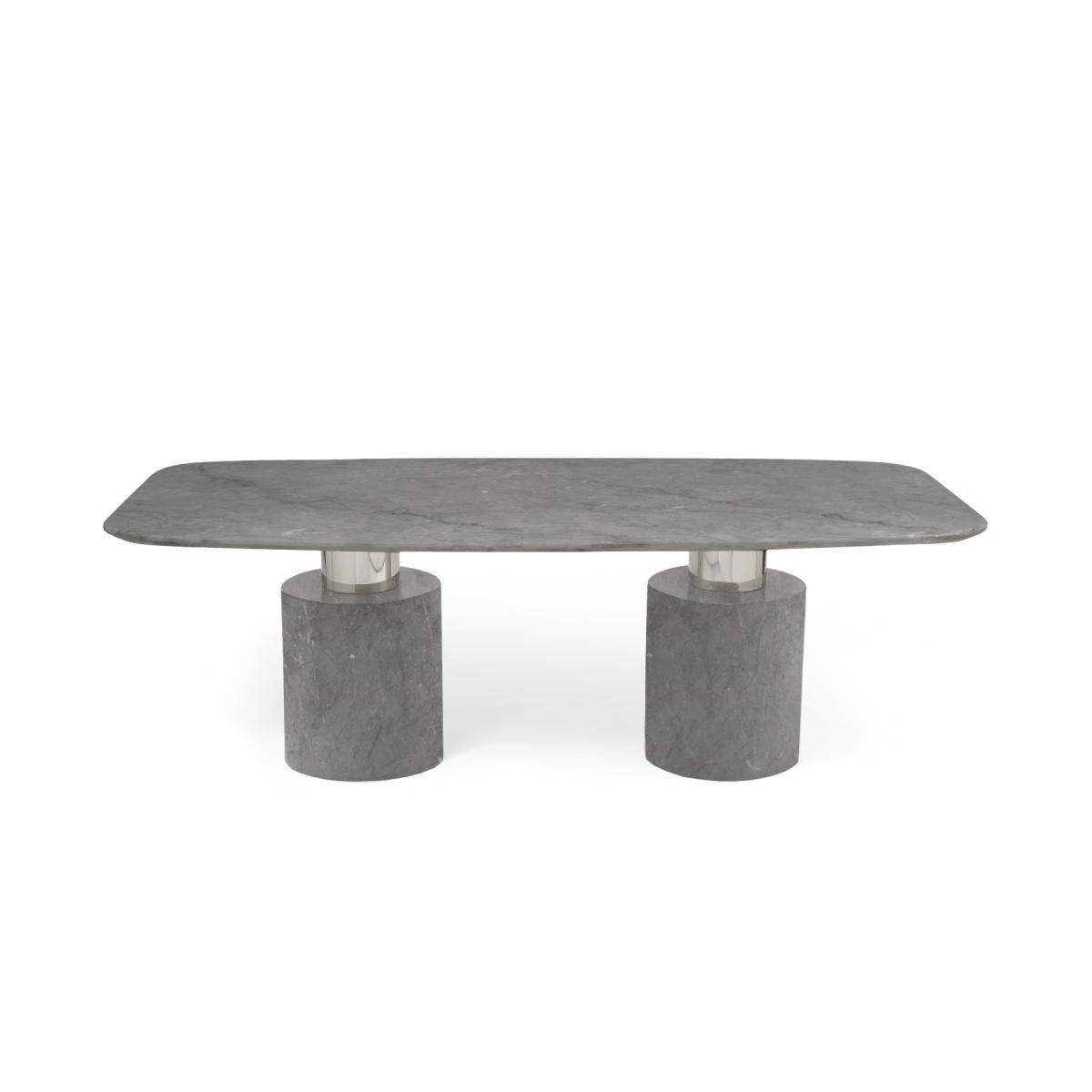 Antonio 220cm Grey Marble Table With 10 Grey Sienna Velvet Chairs – image 6