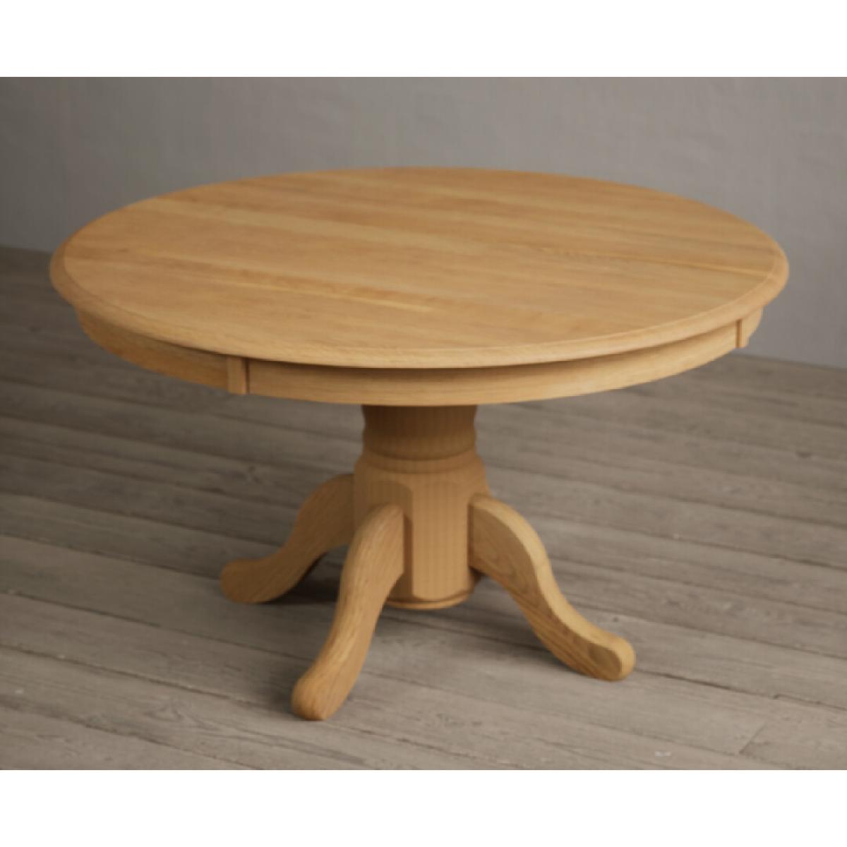 Hertford 120cm Fixed Top Solid Oak Round Pedestal Table With 4 Charcoal Grey Flow Back Chairs – image 24