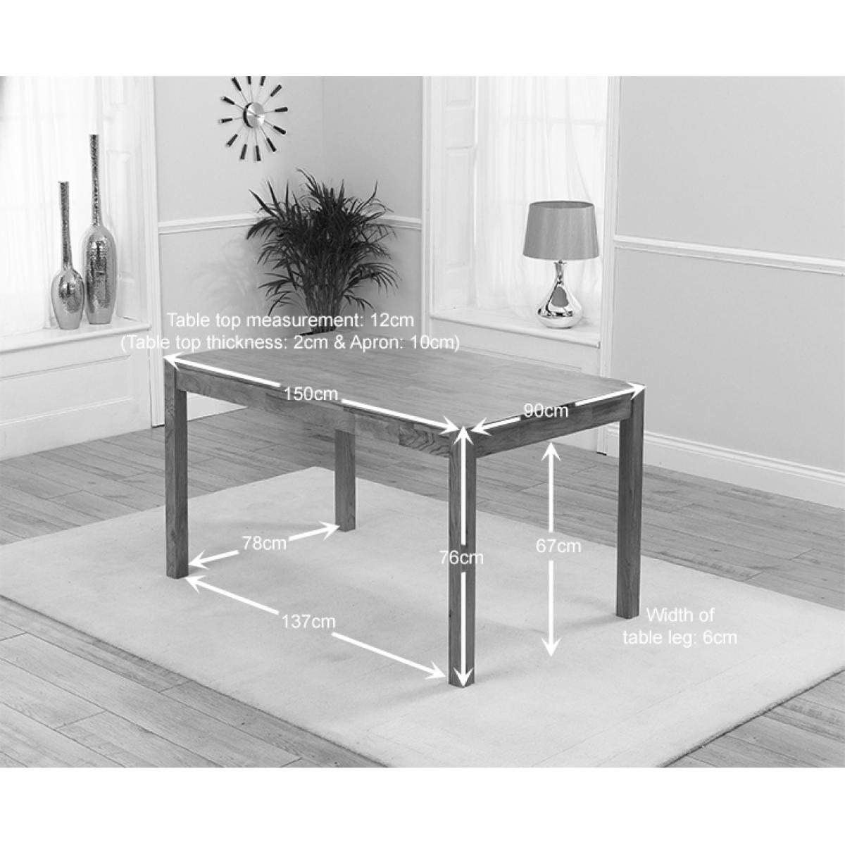 Oxford Solid Oak 150cm Dining Table with 6 Brown Olivia Chairs – image 18