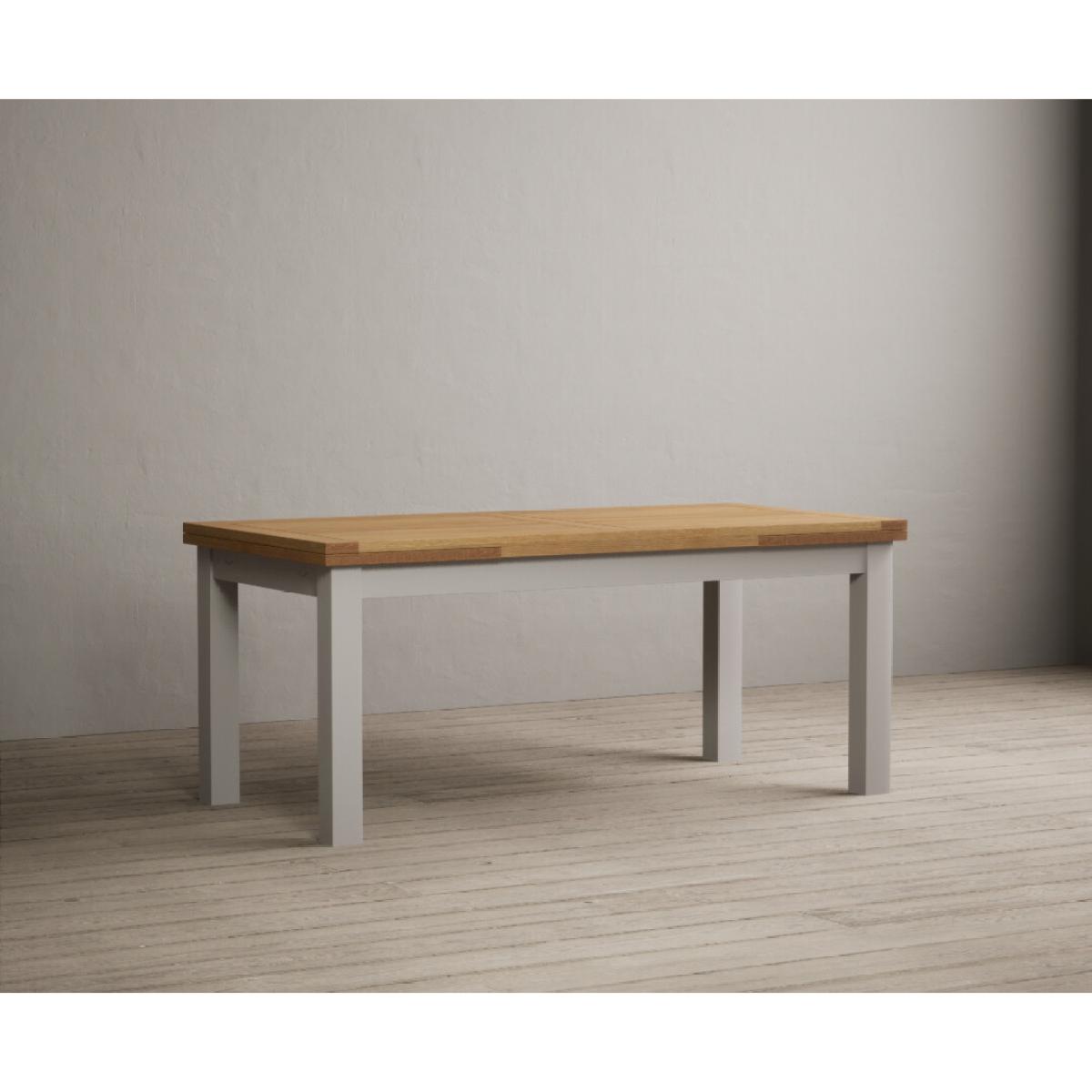Hampshire 180cm Oak and Soft White Extending Dining Table With 6 Charcoal Grey Flow Back Chairs – image 22
