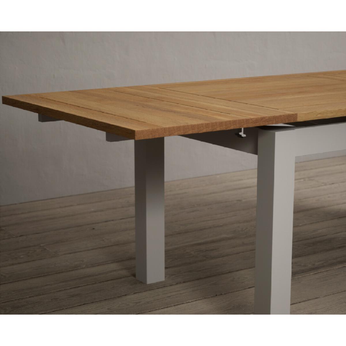 Hampshire 180cm Oak and Soft White Extending Dining Table With 6 Charcoal Grey Flow Back Chairs – image 24