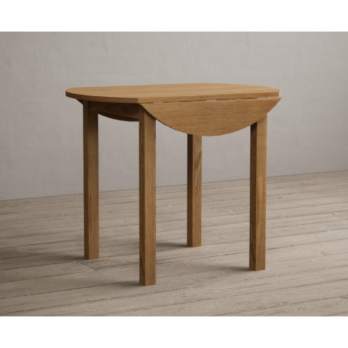 Extending York 90cm Solid Oak Dining Table With 2 Linen York Chairs – image 13