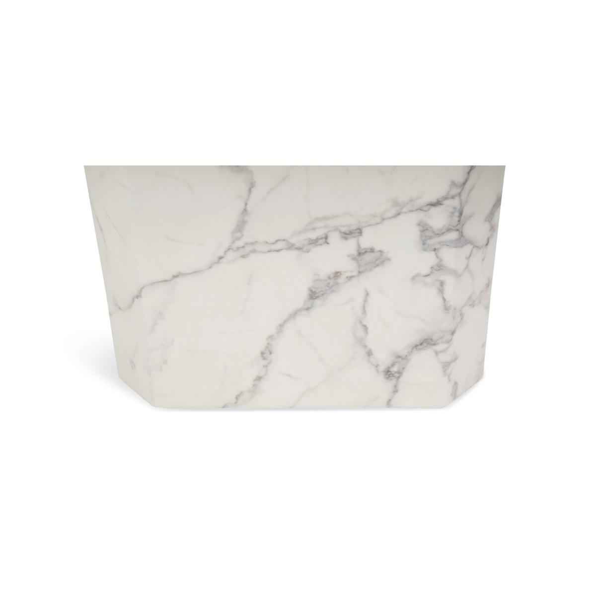 Belle 160cm White Marble Dining Table With 8 Ivory White Hampstead Dining Chairs – image 17