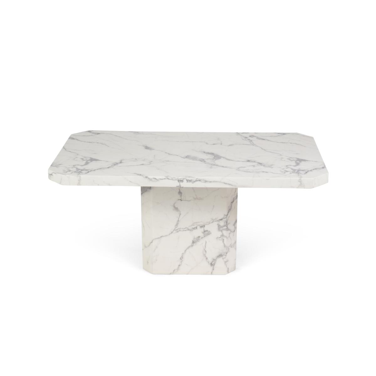 Belle 160cm White Marble Dining Table With 8 Ivory White Hampstead Dining Chairs – image 6
