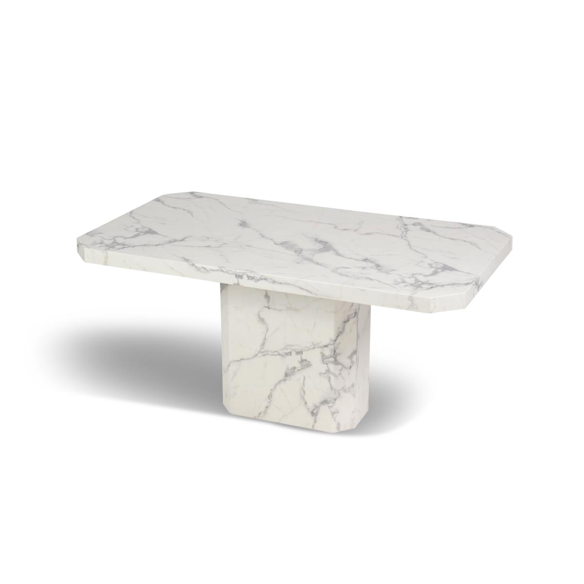 Belle 160cm White Marble Dining Table With 8 Ivory White Hampstead Dining Chairs – image 7