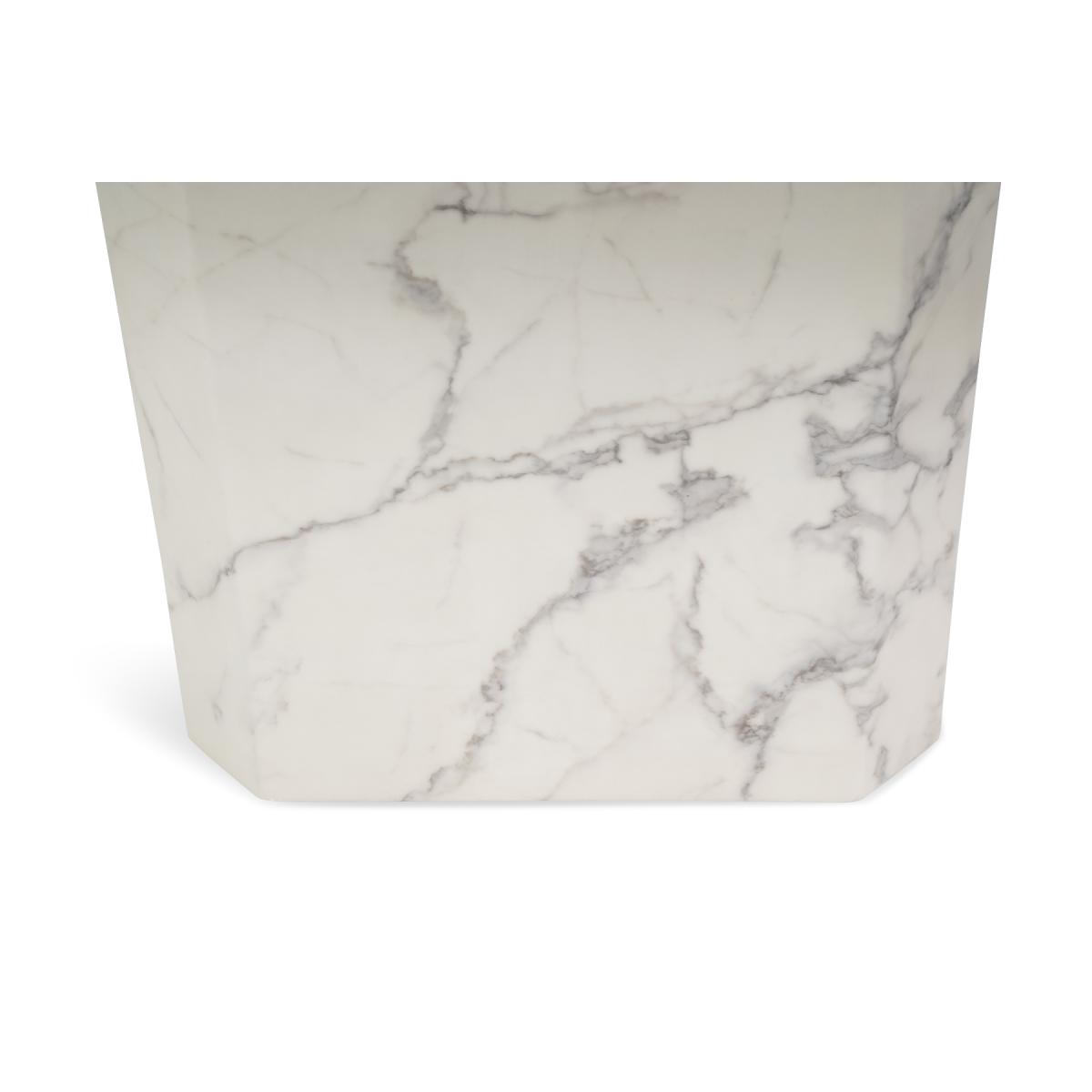 Belle 160cm White Marble Dining Table With 8 Ivory White Hampstead Dining Chairs – image 9