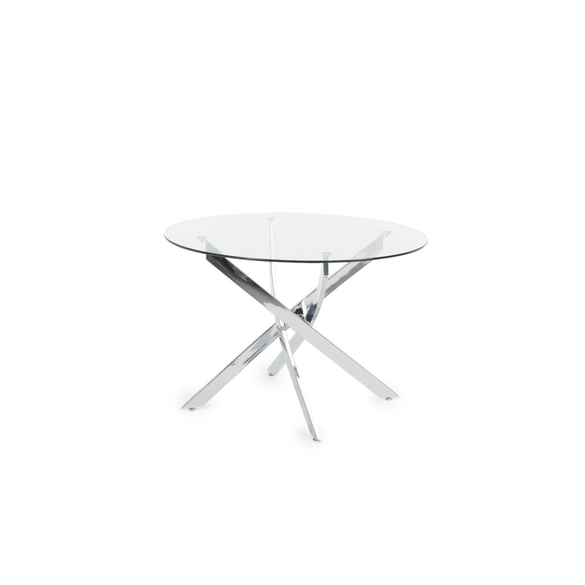 Denver 120cm Glass Dining Table With 4 Red Enzo Chairs – image 19