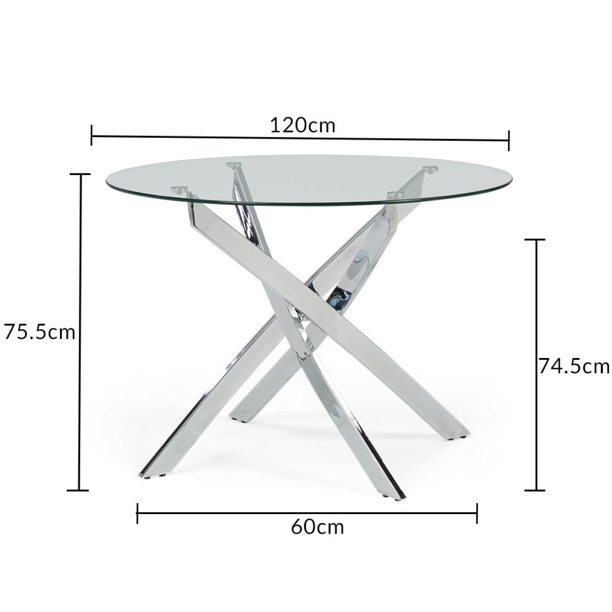 Denver 120cm Glass Dining Table With 4 Red Enzo Chairs – image 32