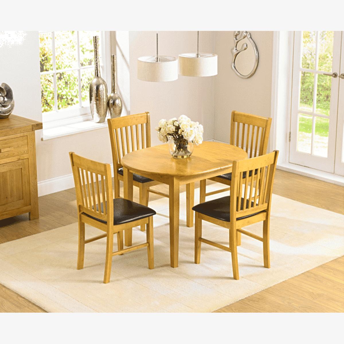 Ex-display Amalfi Oak 107cm Extending Dining Table and TWO Chairs