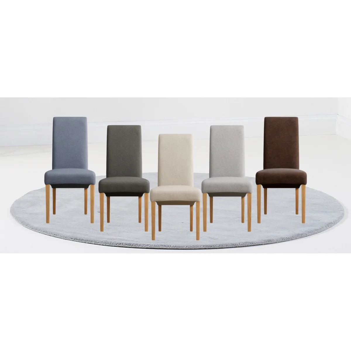 Thetford 150cm Oak Dining Table with 4 Natural Scroll Back Chairs – image 10